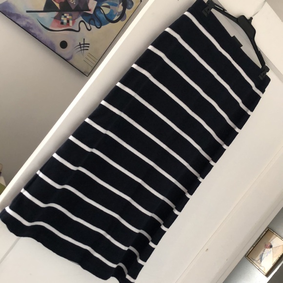 CLUB MONACO (S) Terry Toweling Skirt Jupe Navy Stripe - Picture 11 of 12